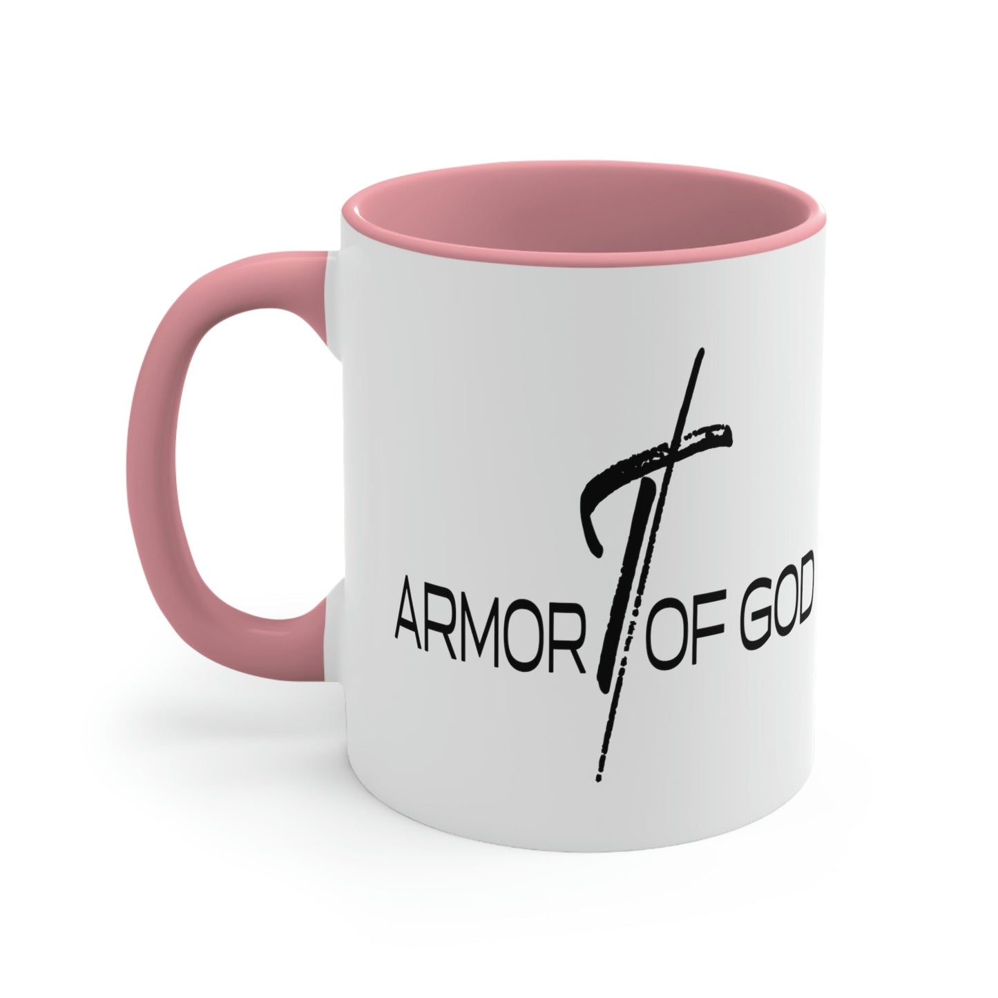 Two-tone Accent Ceramic Mug 11oz, Armor Of God Scripture Quote Bible