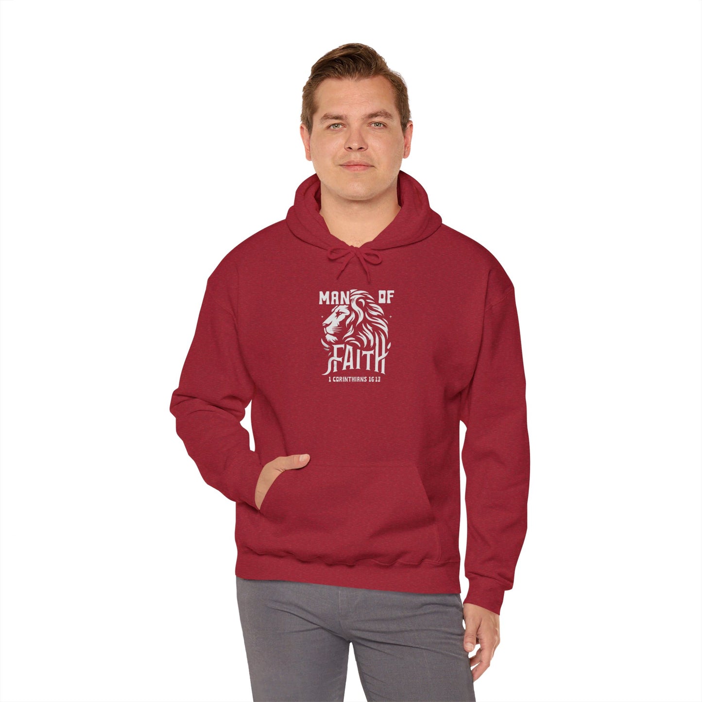 Faithful Hoodie - Man of Faith Heavy Blend Hooded Sweatshirt