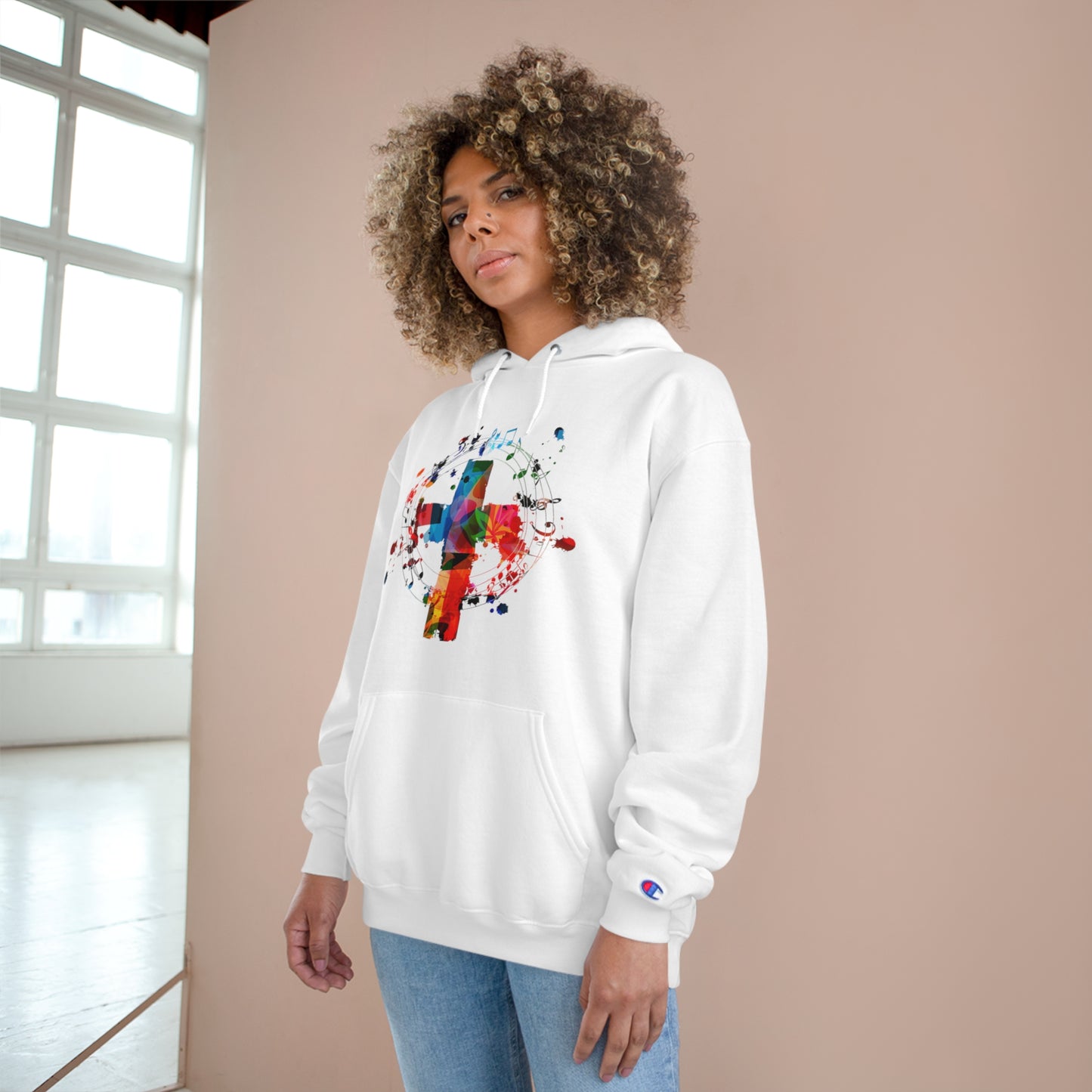 Abstract Colorful Cross Champion Hoodie