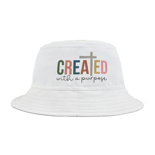 Created With a Purpose (White)(Good God) Bucket Hat