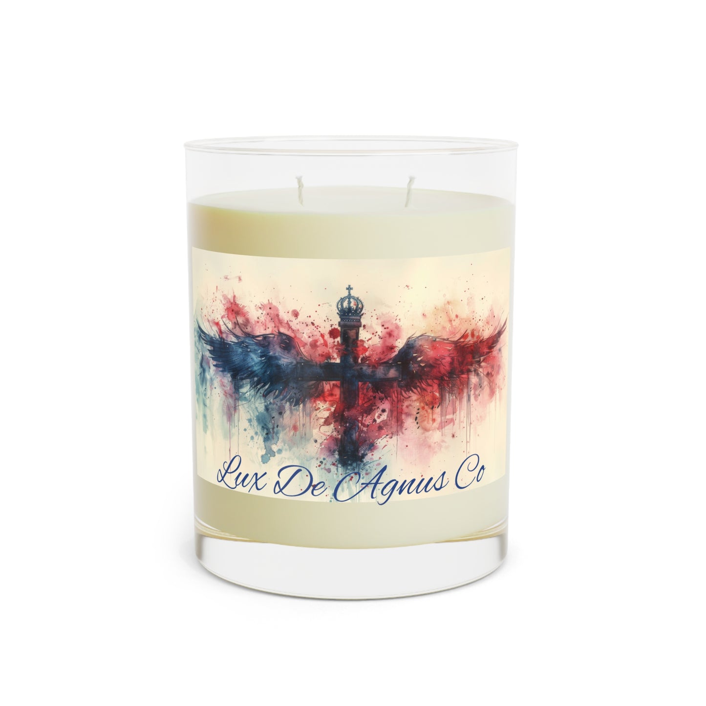 Angel wing Cross Scented Candle - Full Glass, 11oz