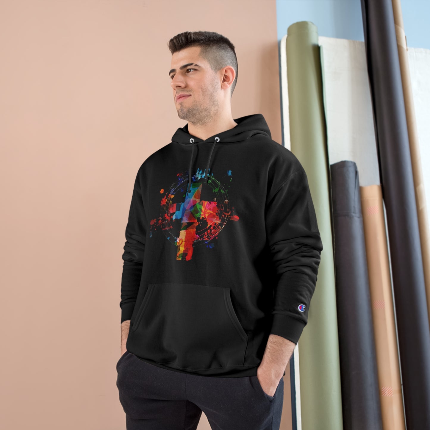 Abstract Colorful Cross Champion Hoodie