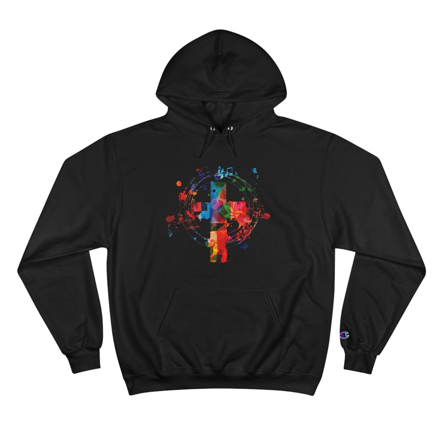 Abstract Colorful Cross Champion Hoodie