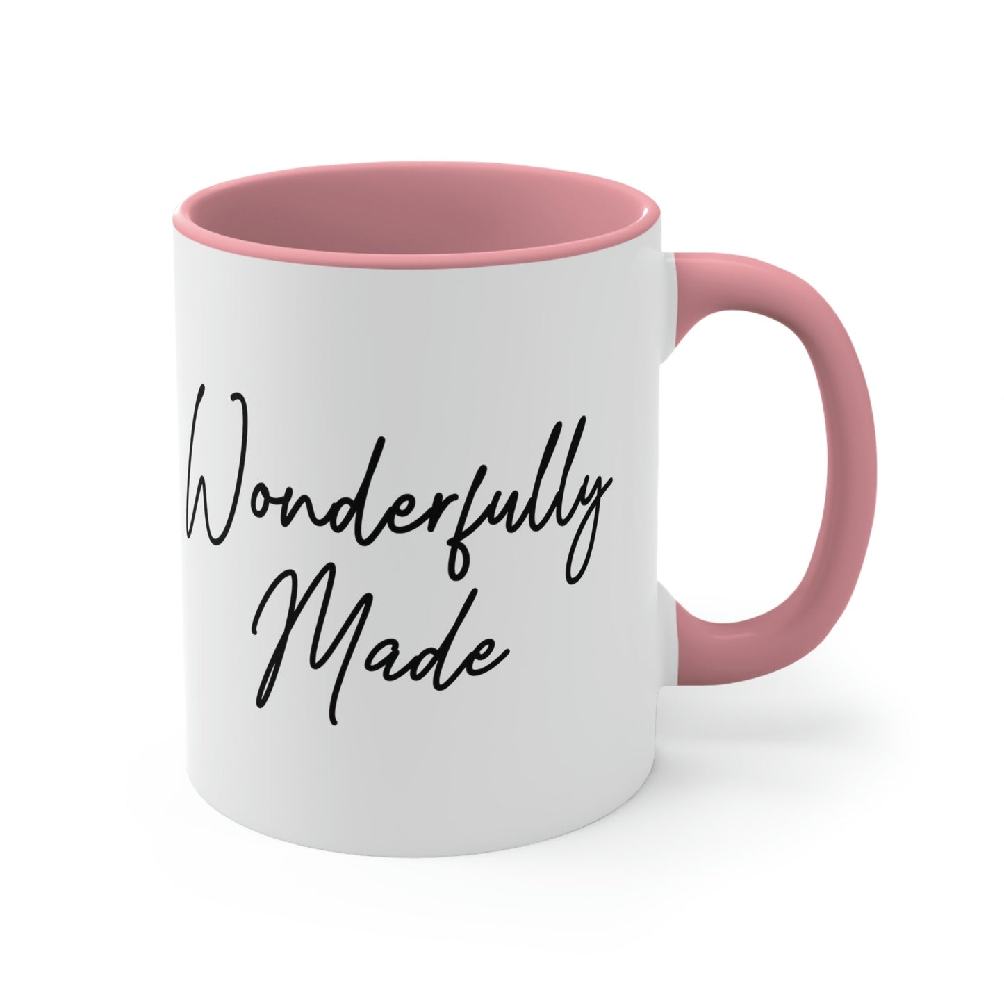 Two-tone Accent Ceramic Mug 11oz Wonderfully Made Black Affirmation