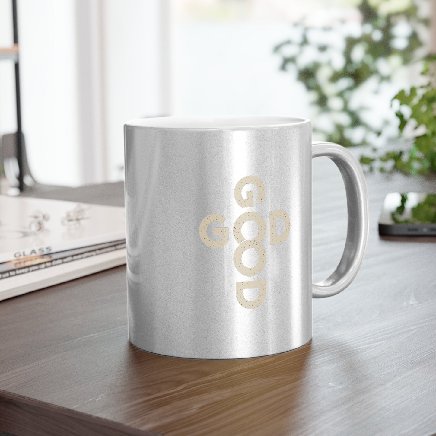 Metallic Good God Mug (Silver)