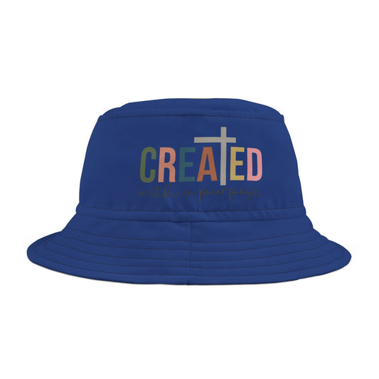 Created With a Purpose (Dark Blue) (Good God) Bucket Hat