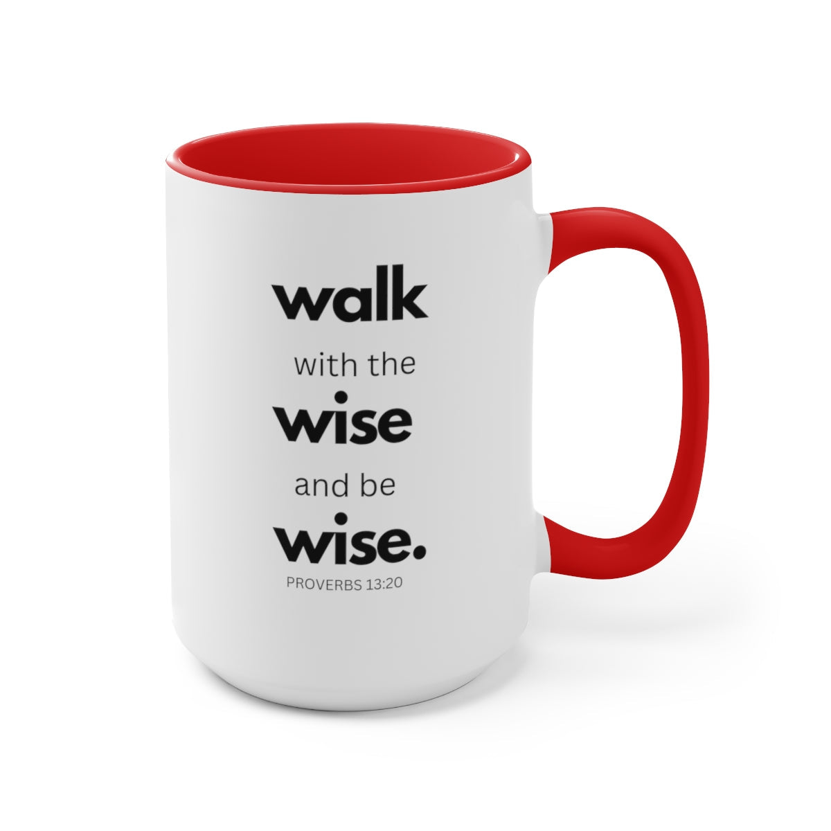 Accent Ceramic Coffee Mug 15oz - Walk With The Wise And Be Wise Black Illustration