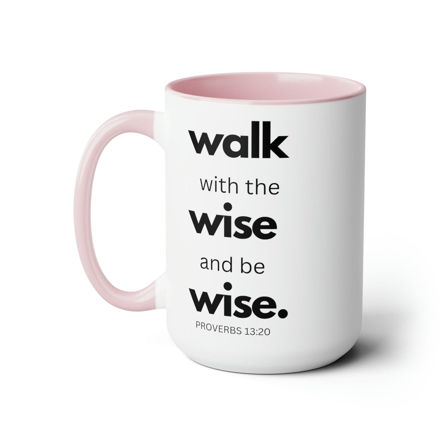 Accent Ceramic Coffee Mug 15oz - Walk With The Wise And Be Wise Black Illustration