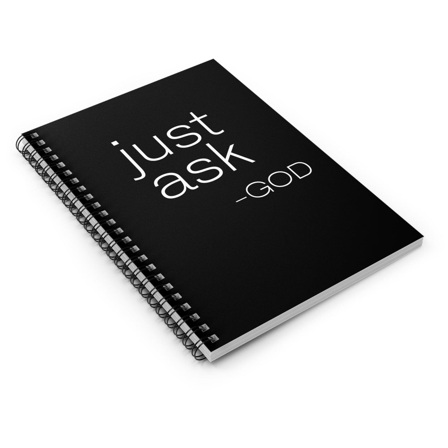 Black Spiral Journal Notebook Say It Soul, ’just Ask-god’ Statement