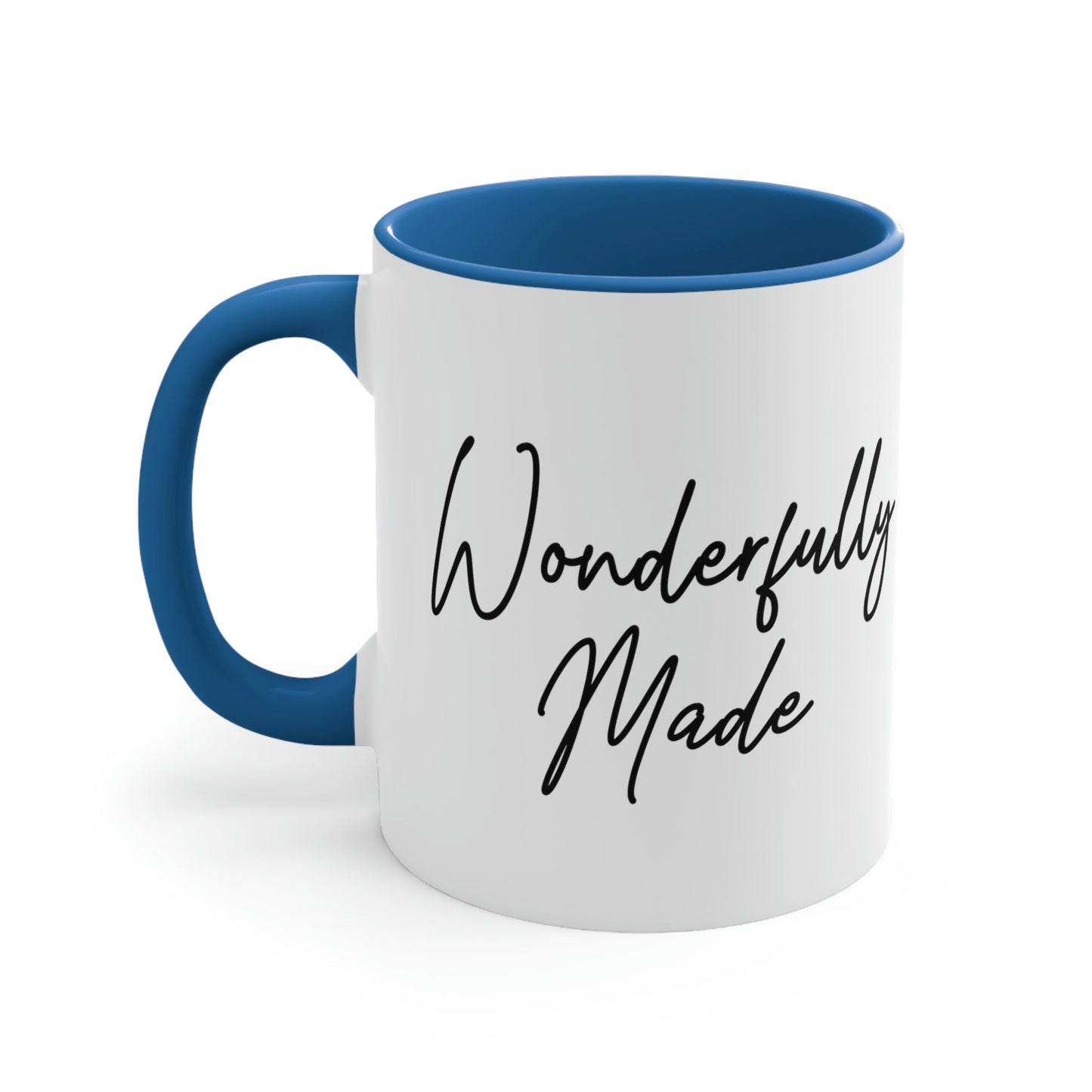 Two-tone Accent Ceramic Mug 11oz Wonderfully Made Black Affirmation