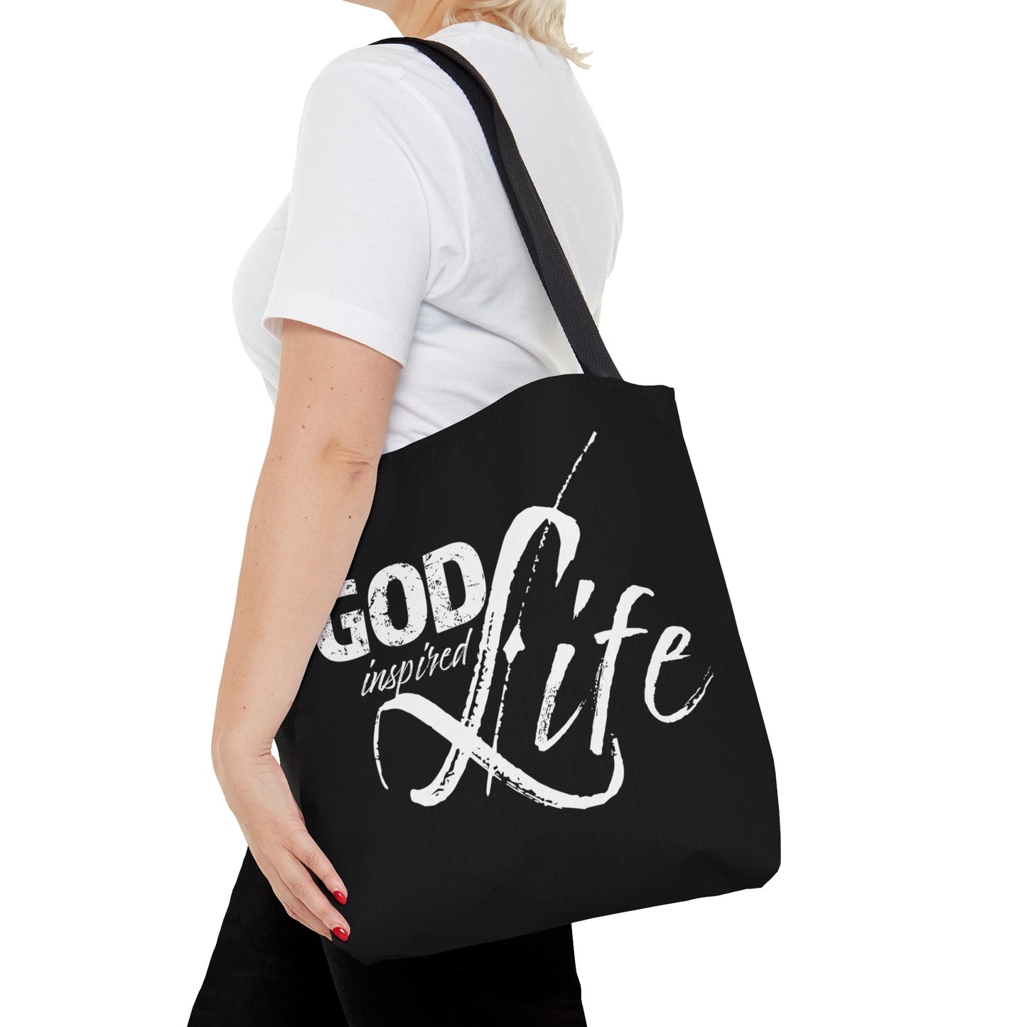 Canvas Tote Bag God Inspired Life Inspirational Quote Bible