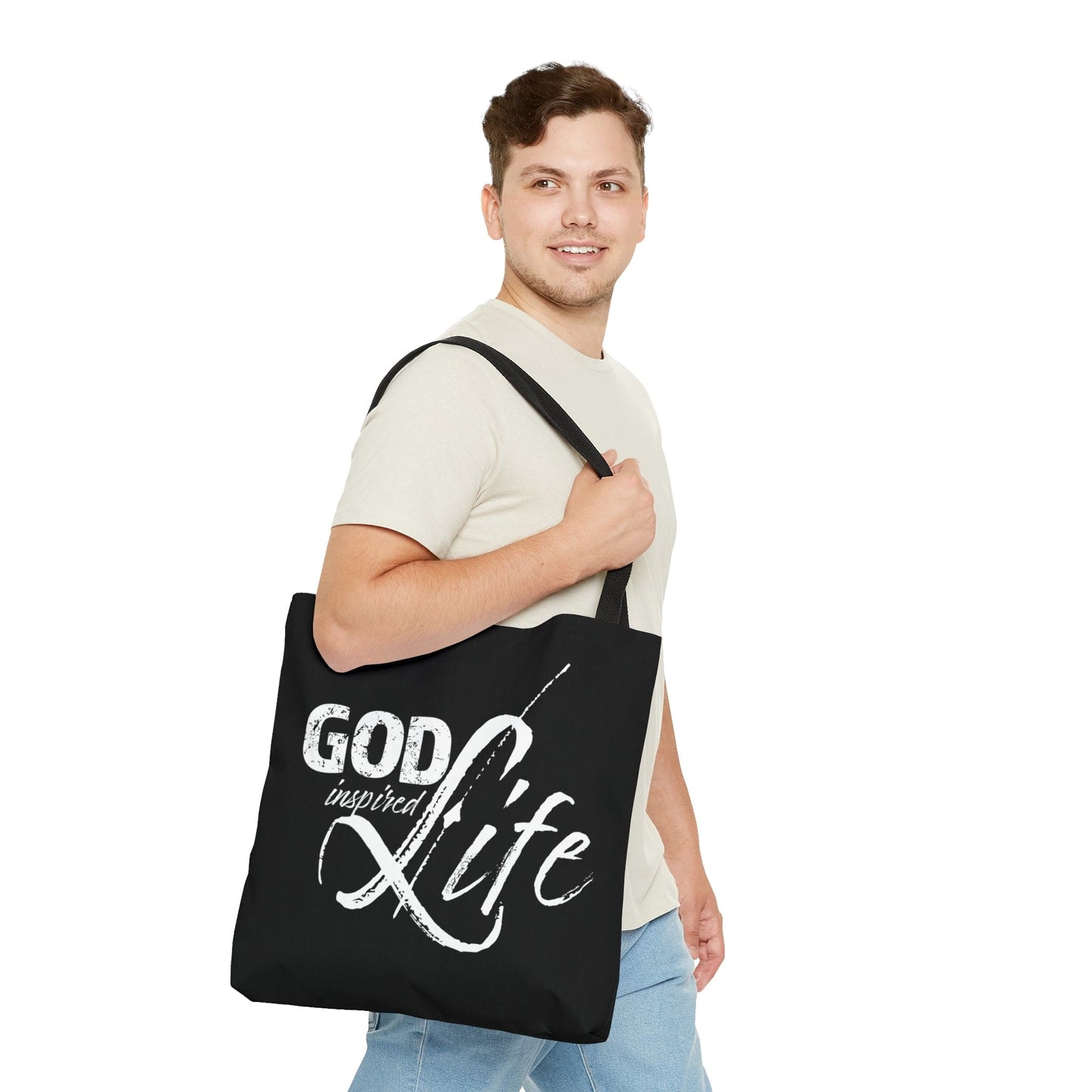 Canvas Tote Bag God Inspired Life Inspirational Quote Bible