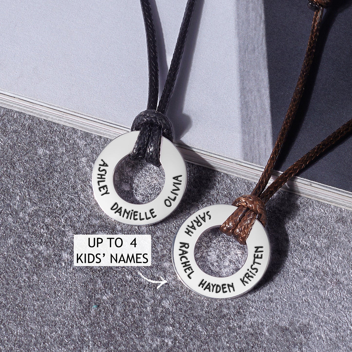 Dad Necklace With Kids Names, Engraved Dad Gift, Men Custom Necklace