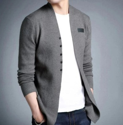 Mens Slim Fit Cardigan Button up look