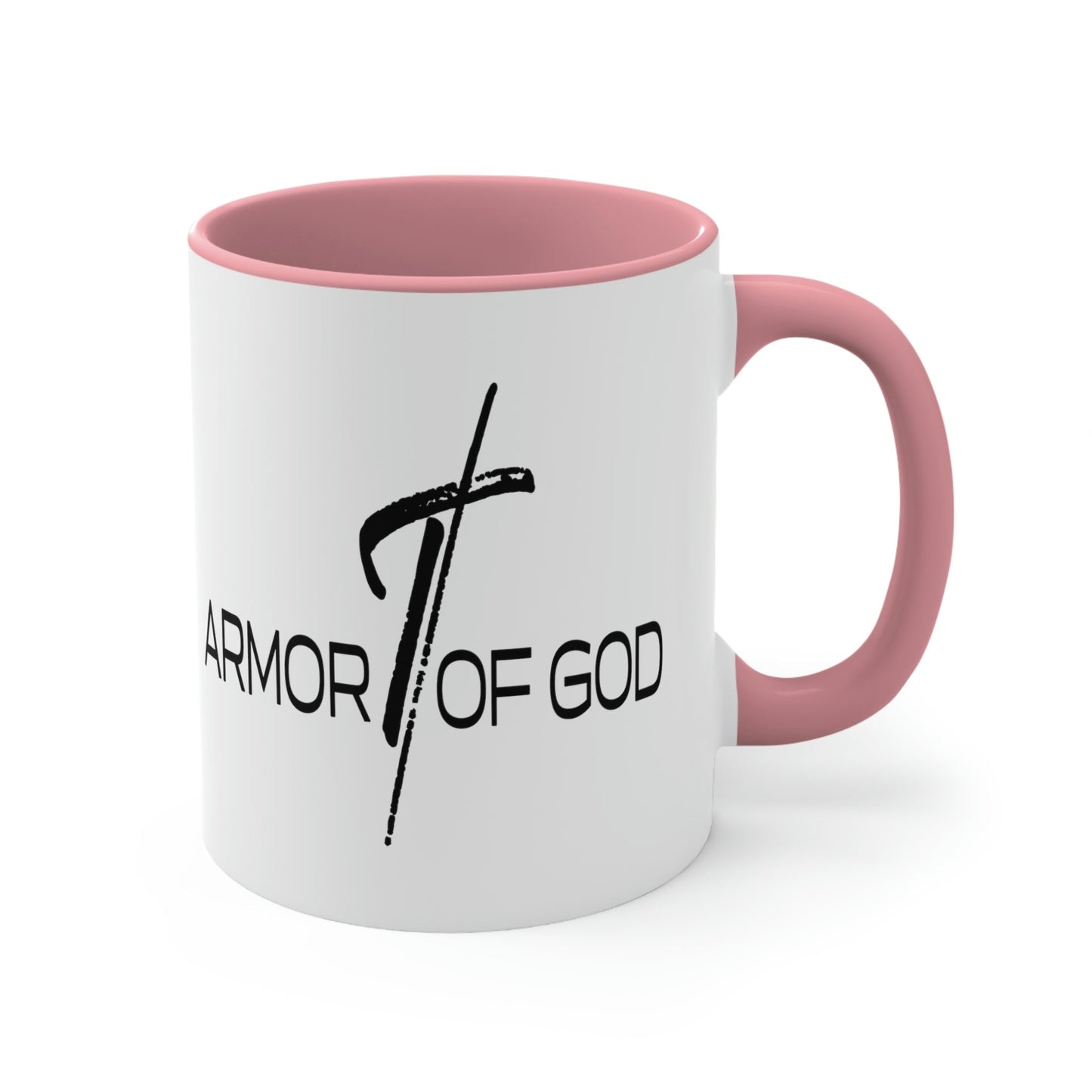 Two-tone Accent Ceramic Mug 11oz, Armor Of God Scripture Quote Bible