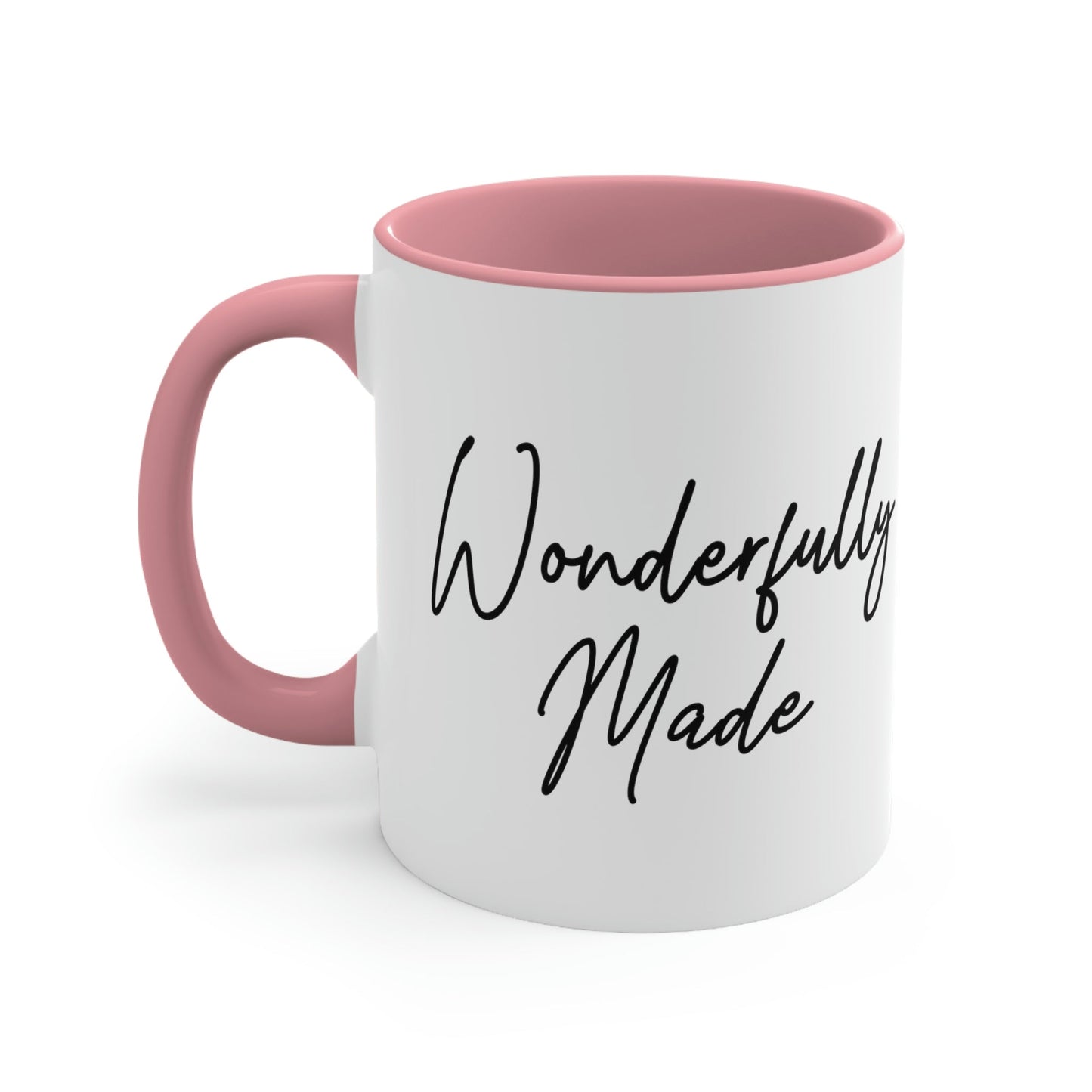 Two-tone Accent Ceramic Mug 11oz Wonderfully Made Black Affirmation