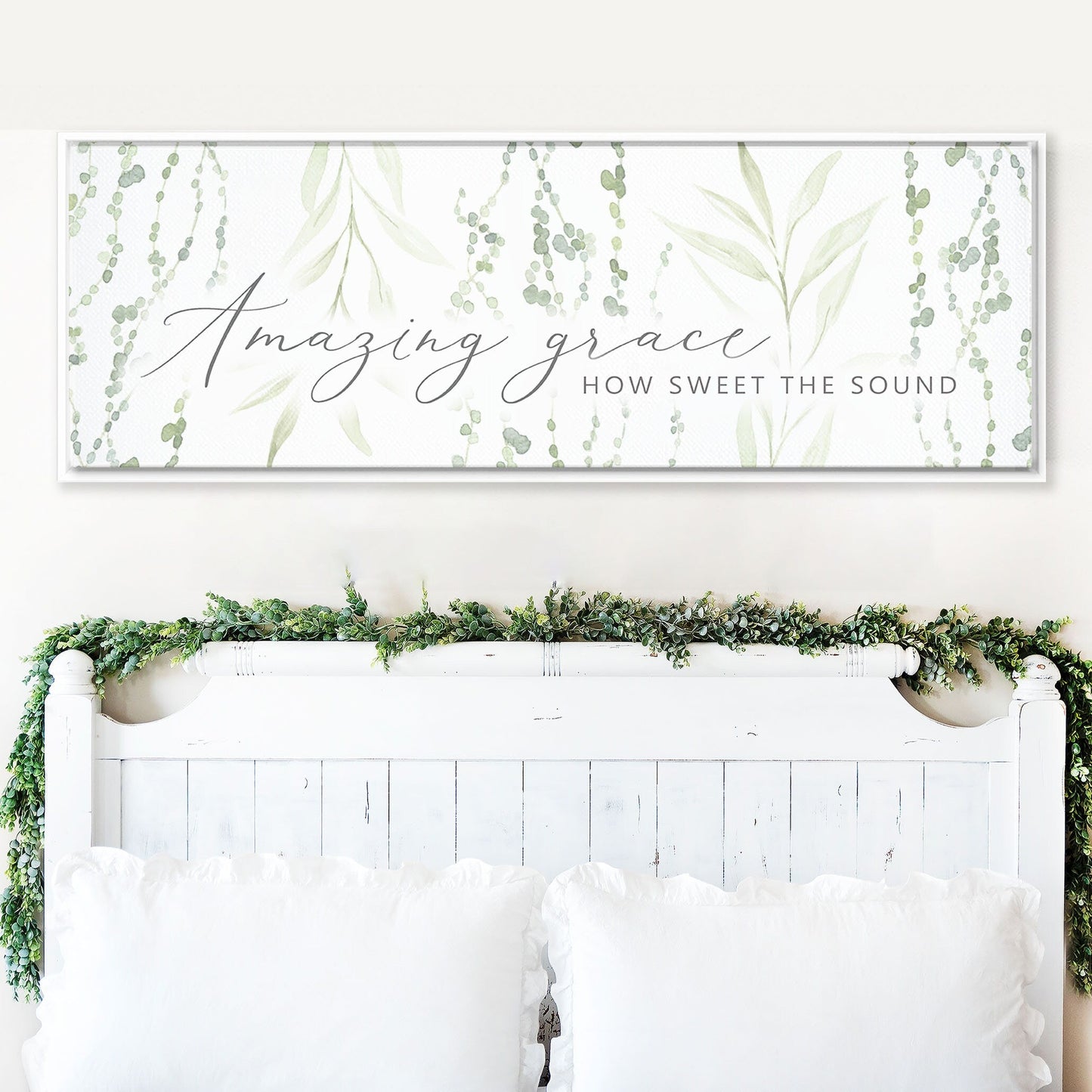 Amazing Grace, Floral Botanical | Christian Wall Art