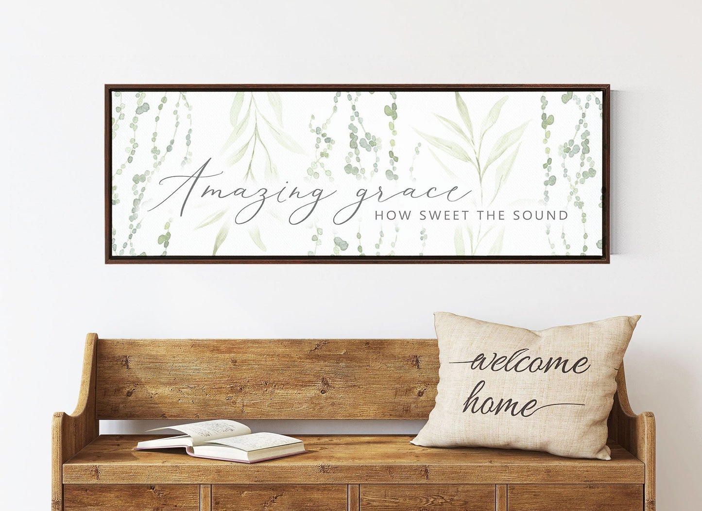 Amazing Grace, Floral Botanical | Christian Wall Art