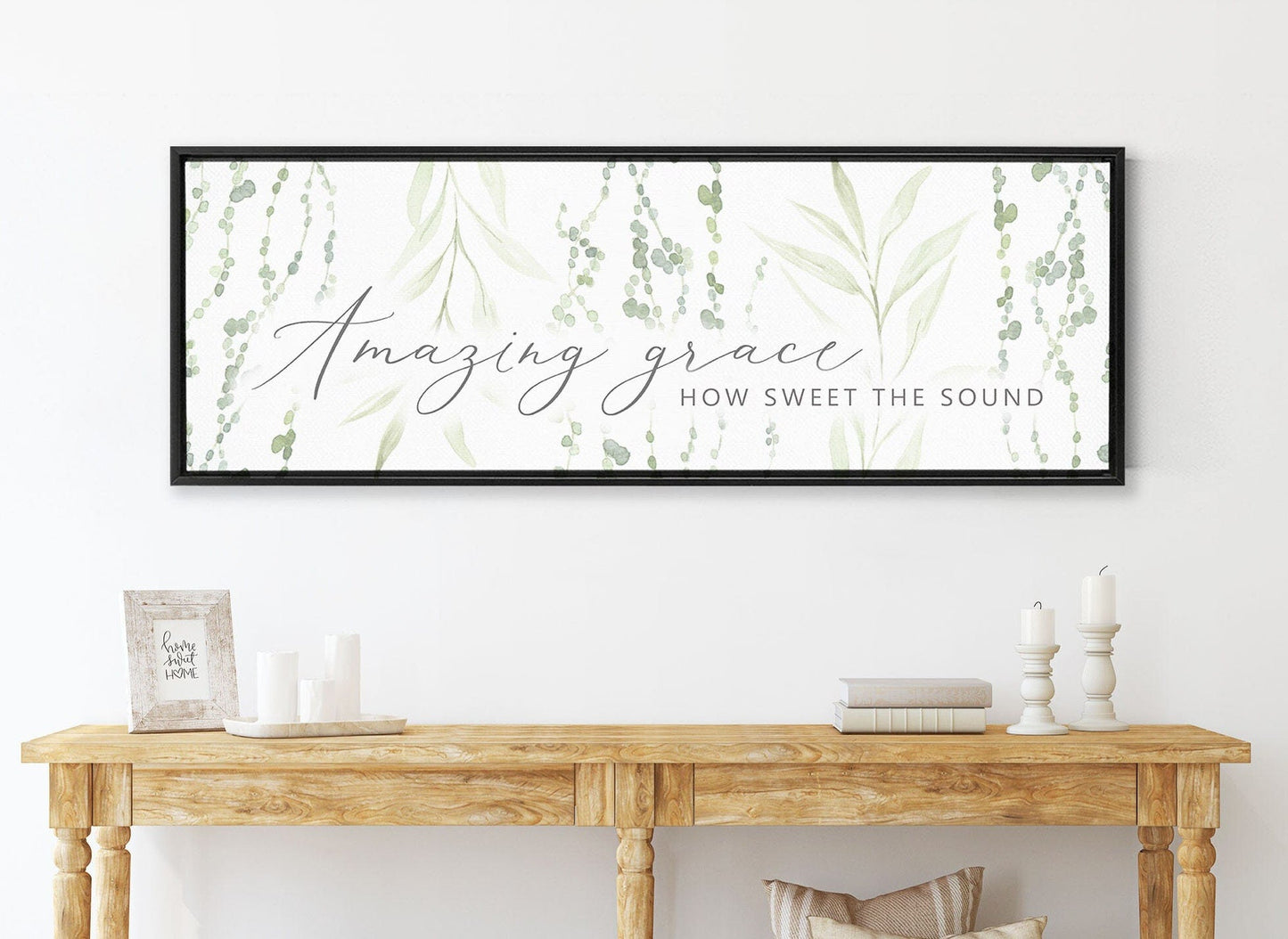 Amazing Grace, Floral Botanical | Christian Wall Art