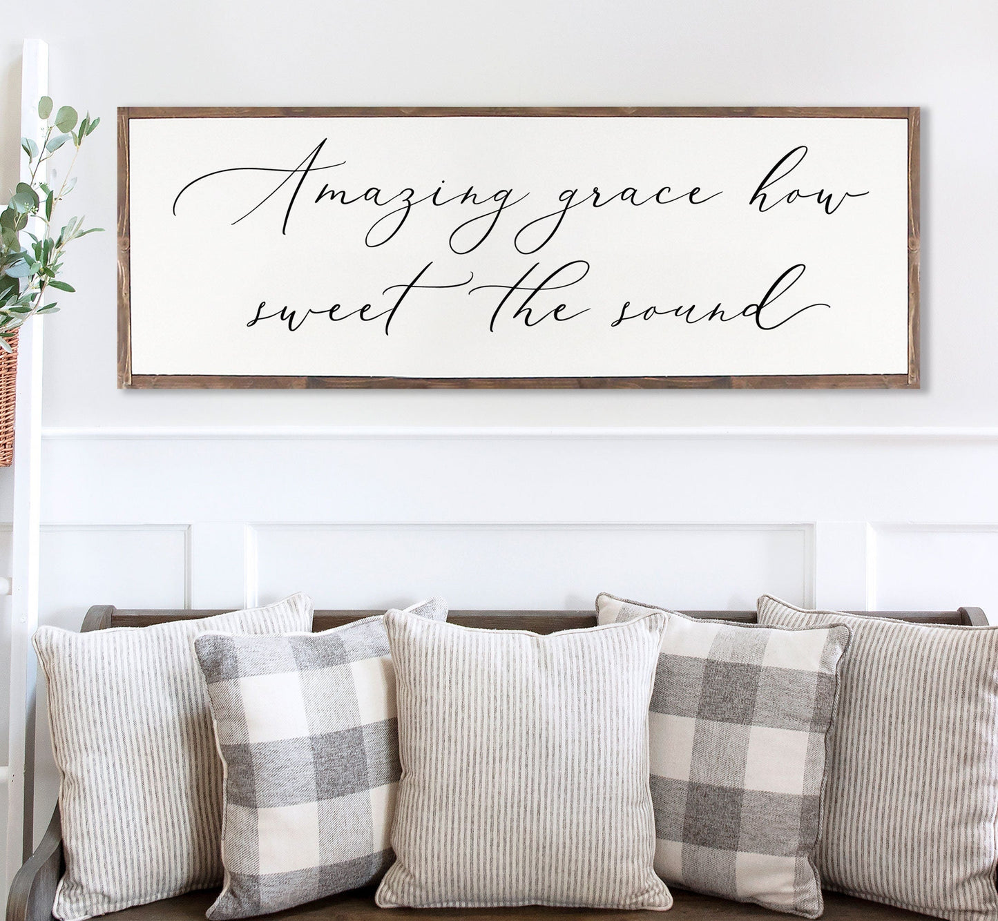 Amazing Grace How Sweet The Sound Sign | Farmhouse Christian Wall Art