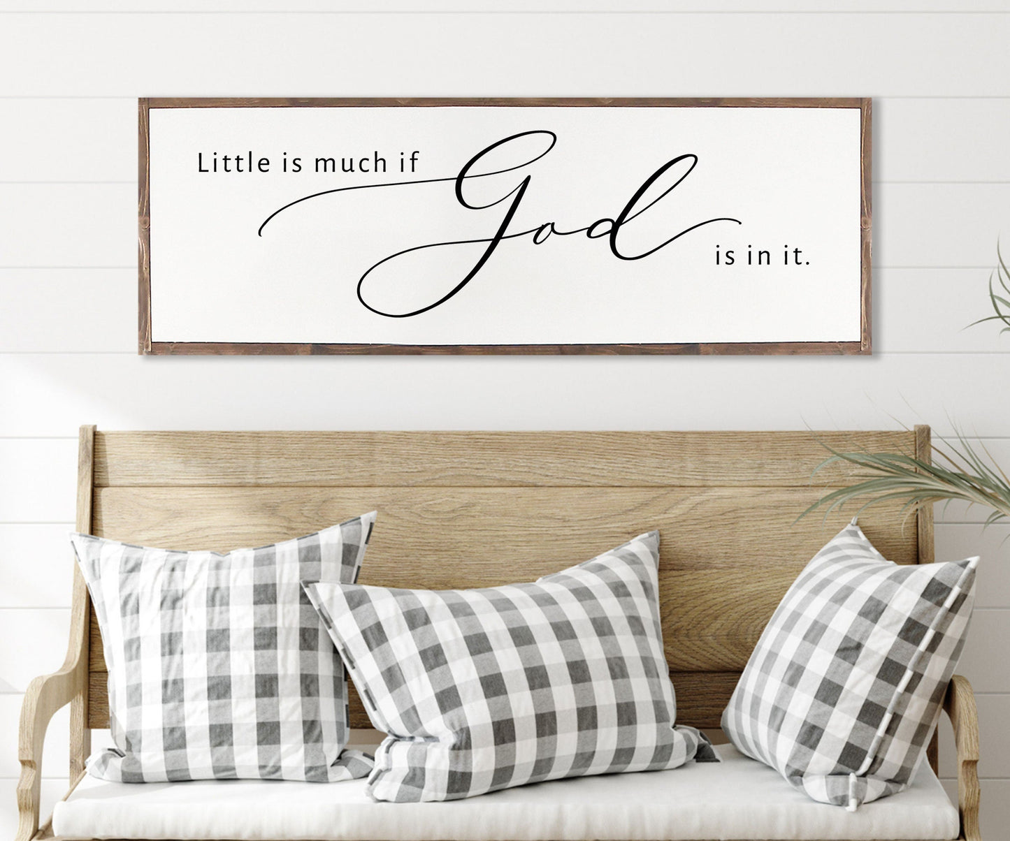 Little Is Much If God is In It | Farmhouse Christian Wall Art