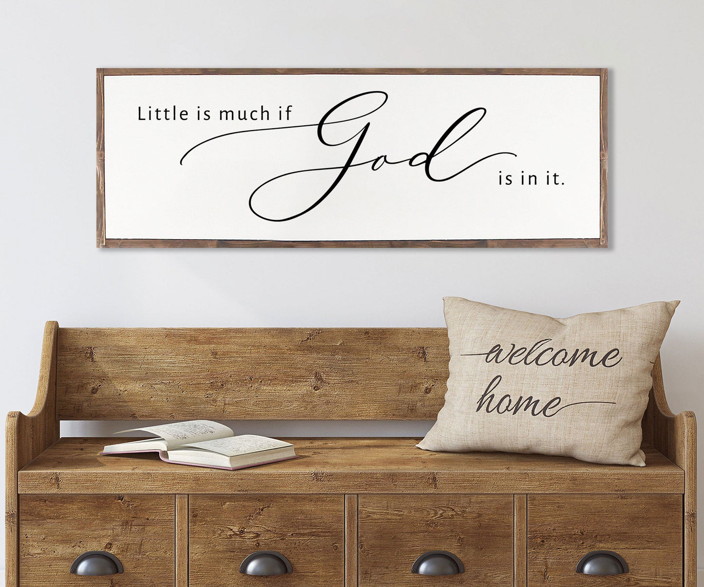 Little Is Much If God is In It | Farmhouse Christian Wall Art