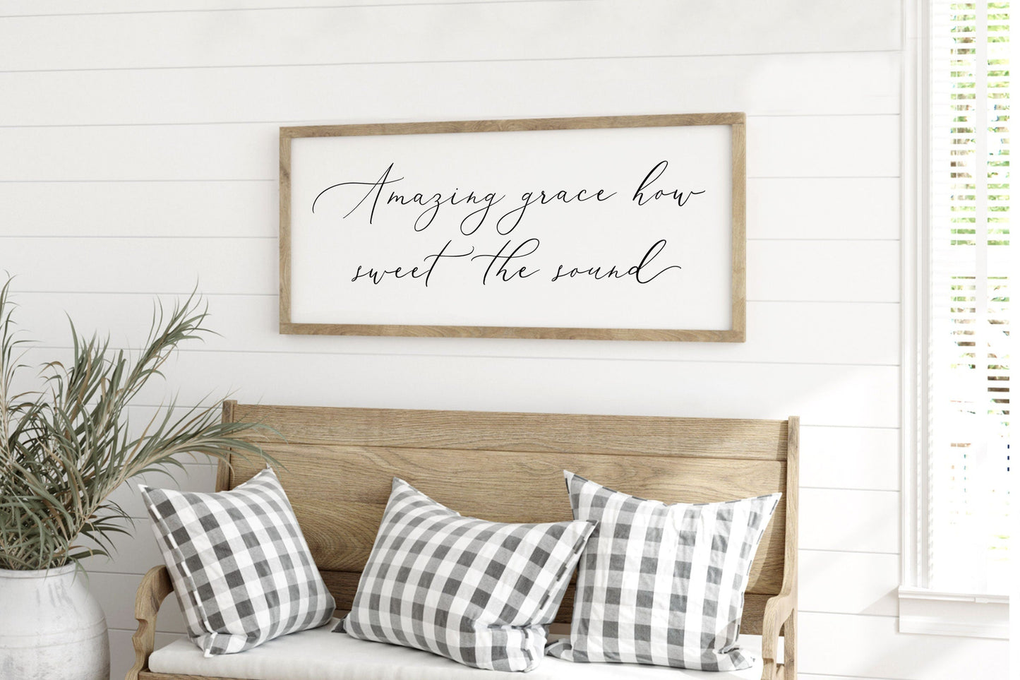 Amazing Grace How Sweet The Sound Sign | Farmhouse Christian Wall Art