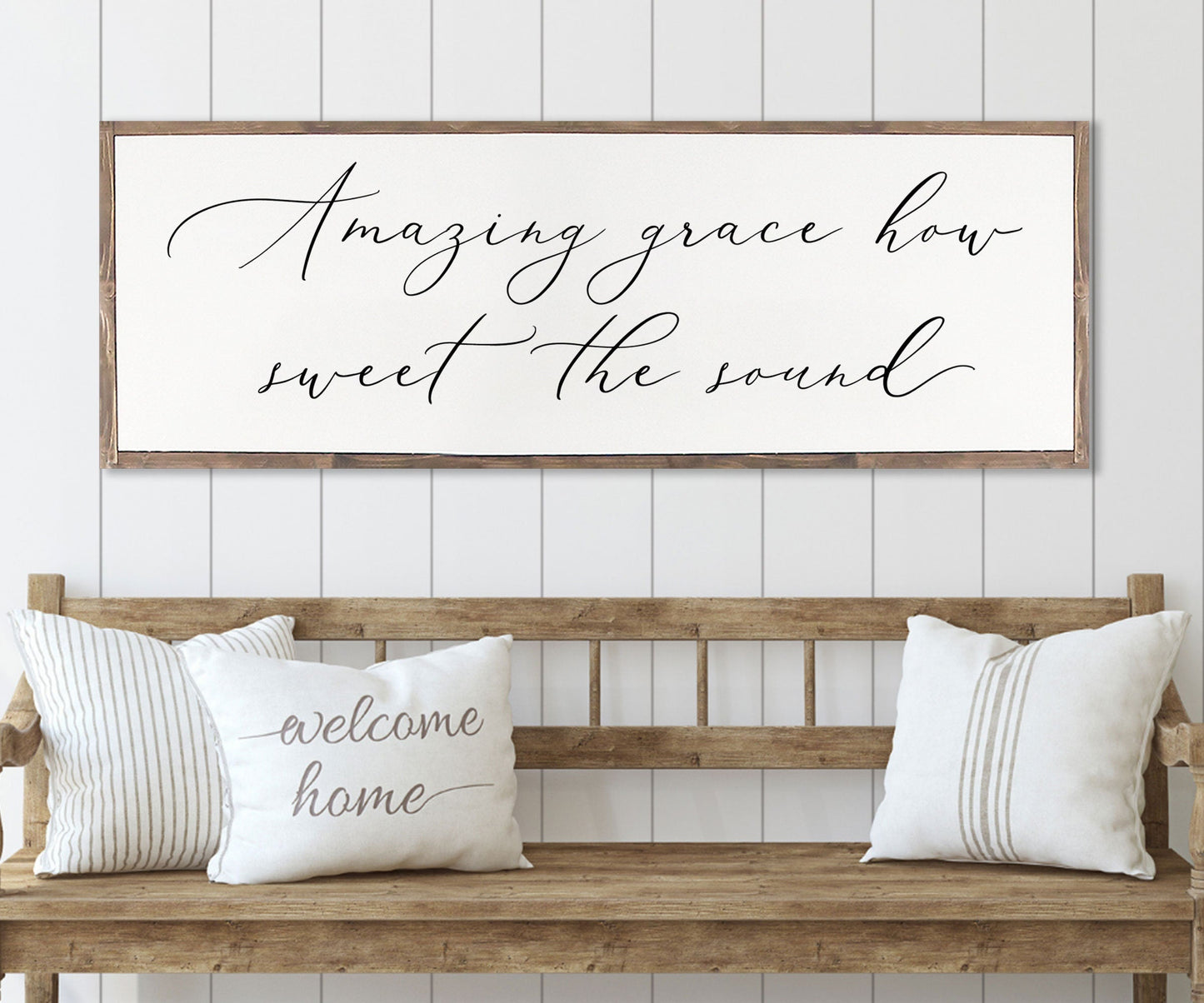 Amazing Grace How Sweet The Sound Sign | Farmhouse Christian Wall Art