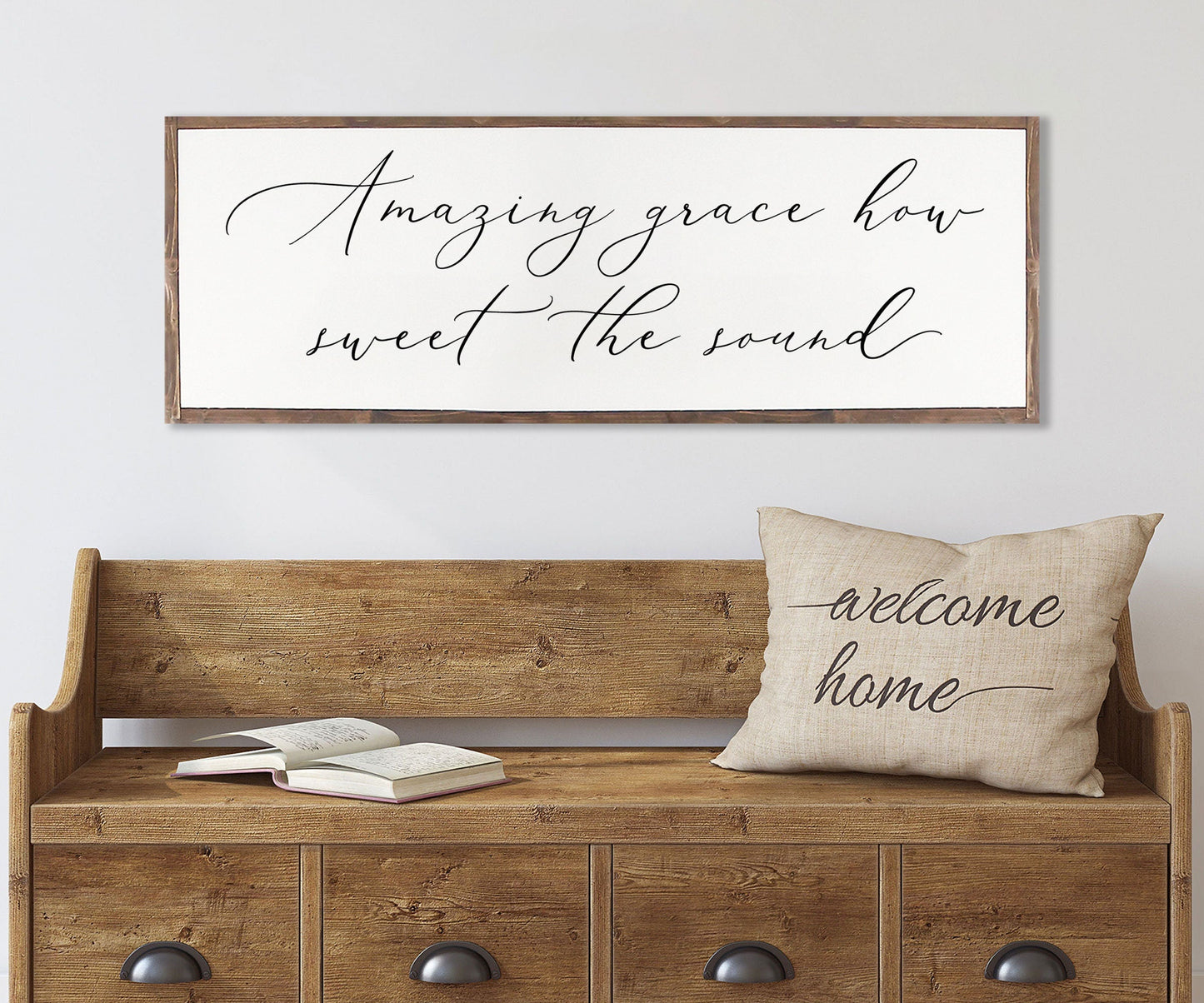 Amazing Grace How Sweet The Sound Sign | Farmhouse Christian Wall Art