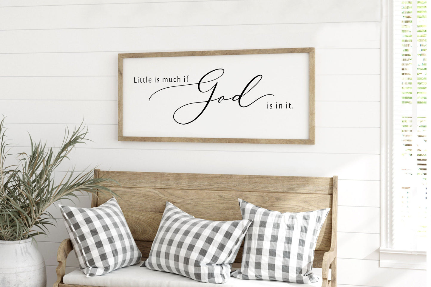 Little Is Much If God is In It | Farmhouse Christian Wall Art