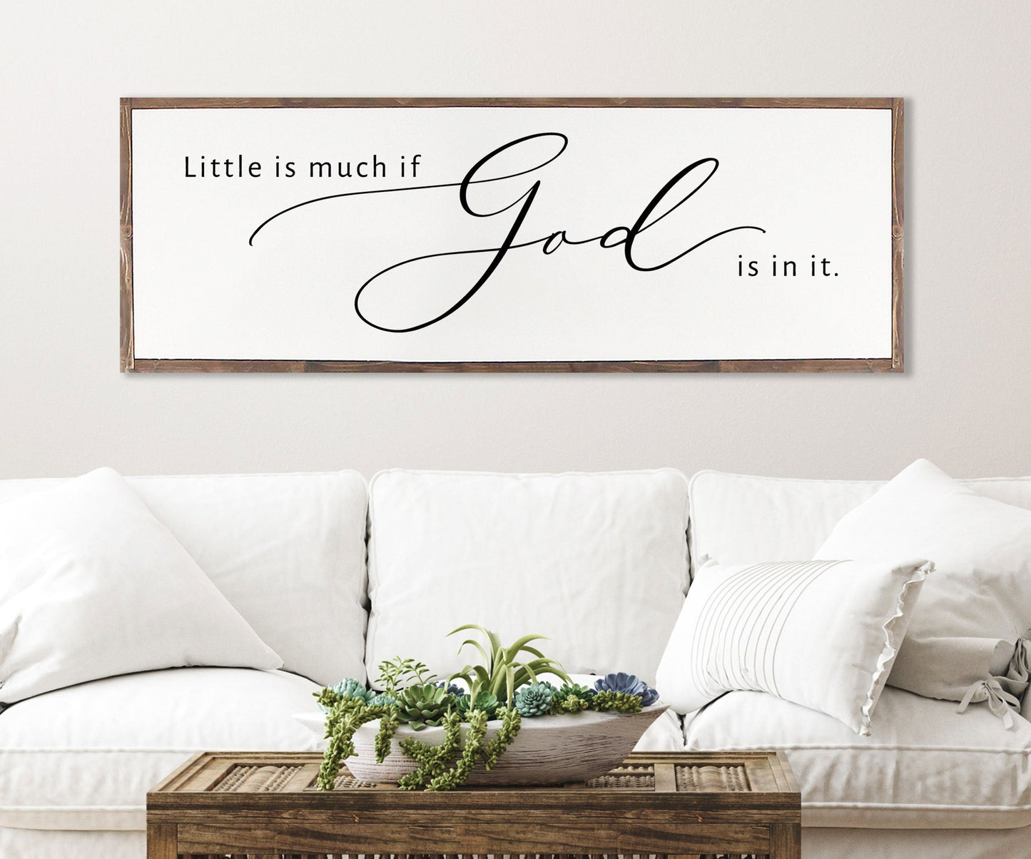 Little Is Much If God is In It | Farmhouse Christian Wall Art