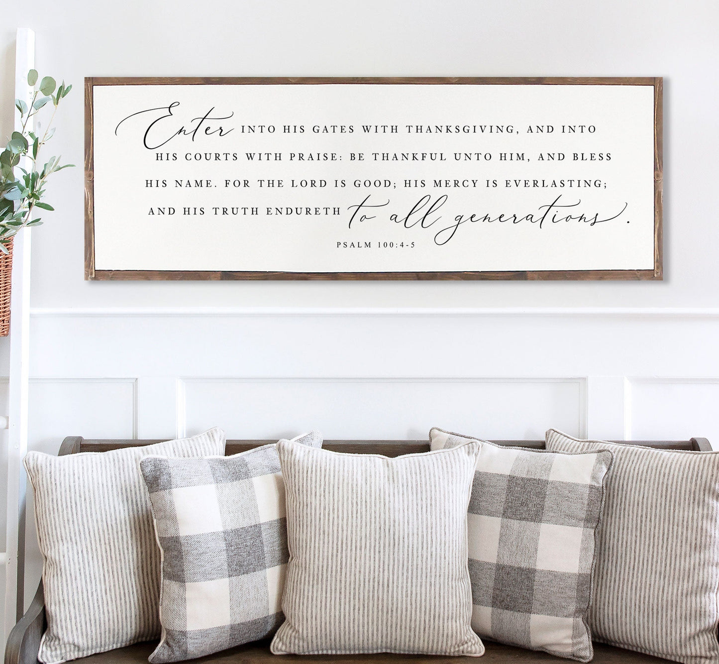 Enter Into His Gates With Thanksgiving | Farmhouse Christian Wall Art