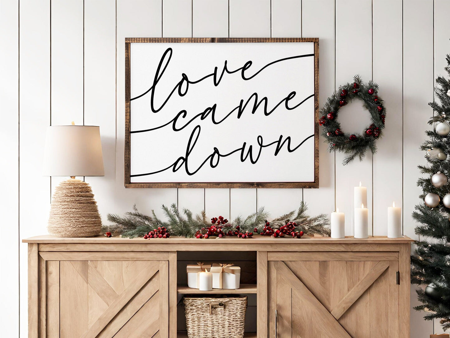 Love Came Down | Christmas | Christian Wall Art - White