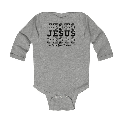 Infant Long Sleeve Bodysuit, Jesus Vibes Christian Inspiration