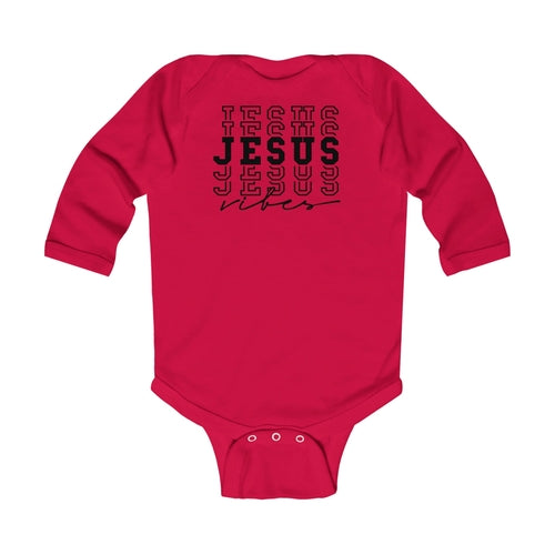 Infant Long Sleeve Bodysuit, Jesus Vibes Christian Inspiration