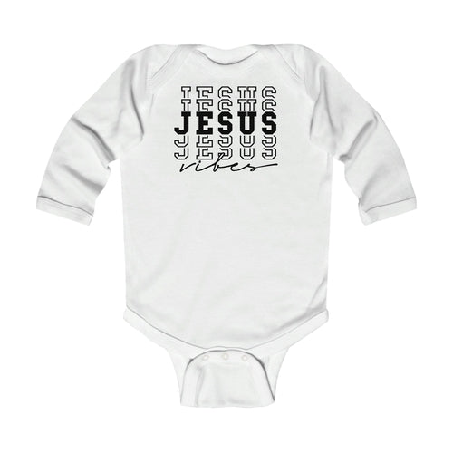 Infant Long Sleeve Bodysuit, Jesus Vibes Christian Inspiration