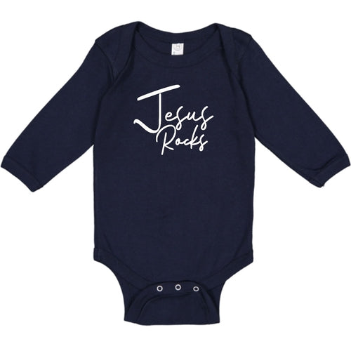 Infant Long Sleeve Graphic T-shirt, Jesus Rocks Print