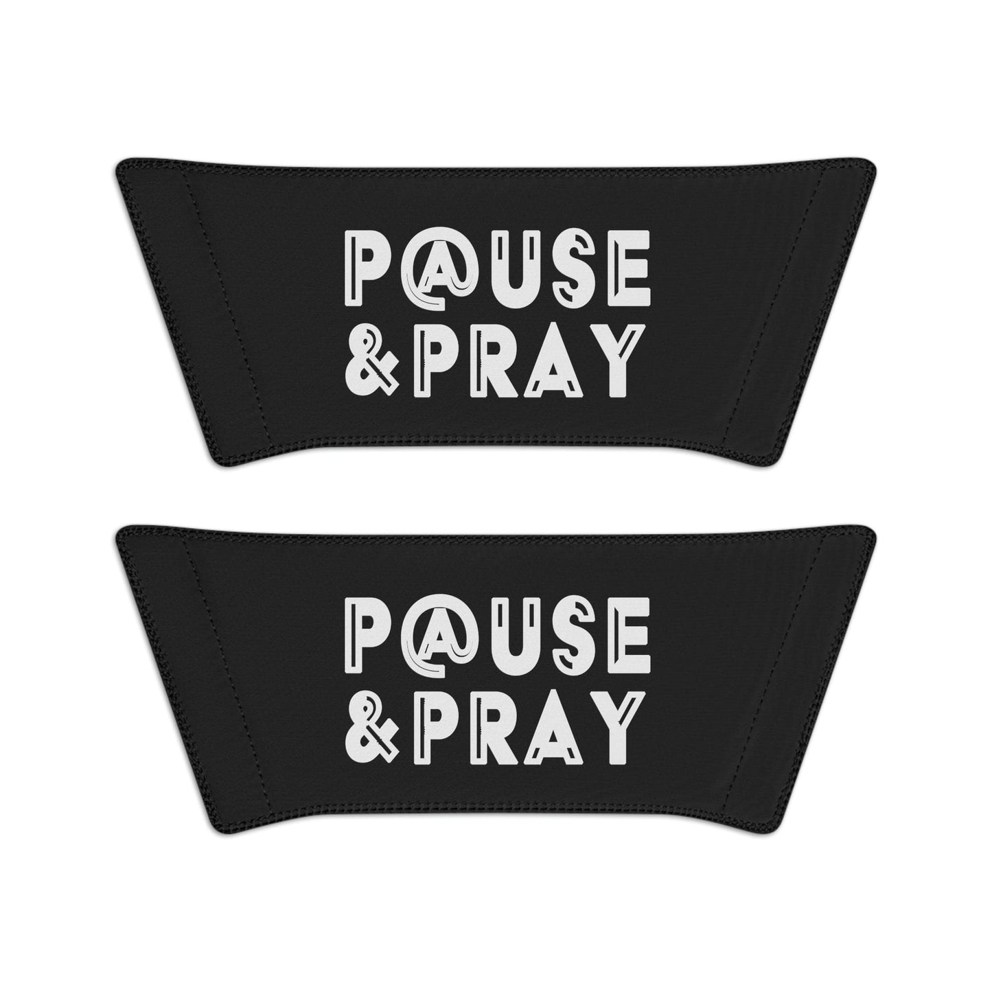 Mens Black Slide Sandals, Pause And Pray, Christian Inspiration