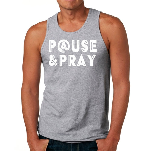 Mens Fitness Tank Top Graphic T-shirt Pause And Pray