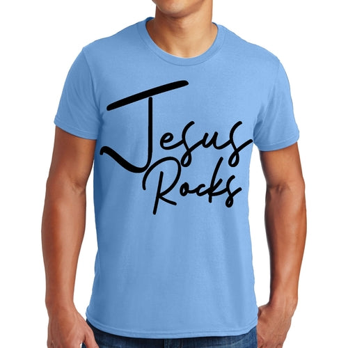 Mens Graphic T-shirt Jesus Rocks Print