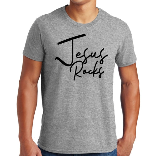 Mens Graphic T-shirt Jesus Rocks Print