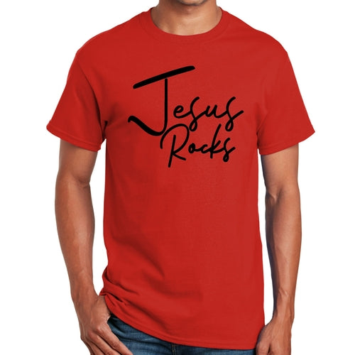 Mens Graphic T-shirt Jesus Rocks Print