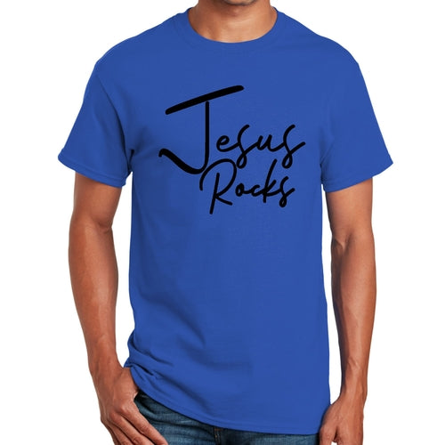 Mens Graphic T-shirt Jesus Rocks Print