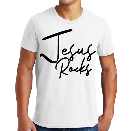 Mens Graphic T-shirt Jesus Rocks Print