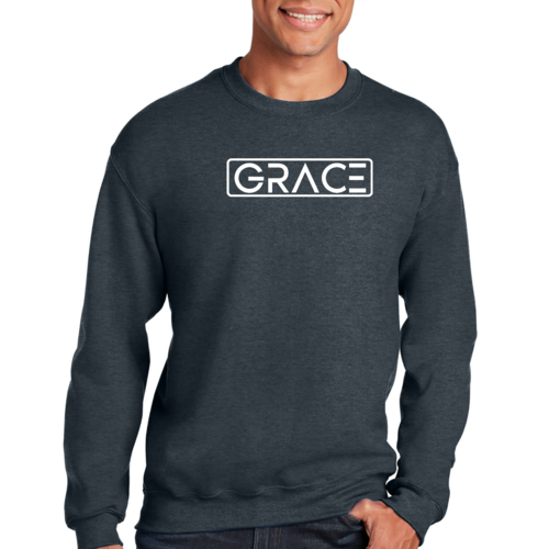 Adult Unisex Long Sleeve Sweatshirt, Grace Christian Inspiration Word