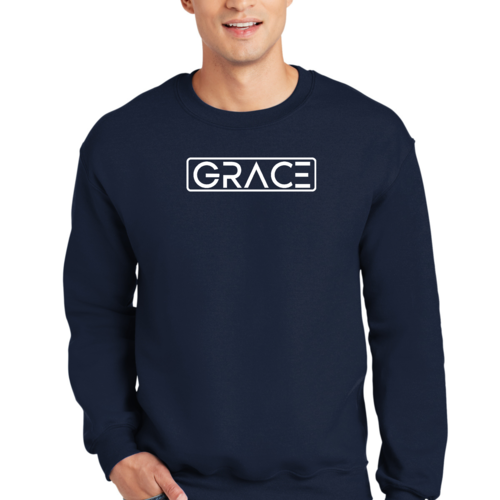 Adult Unisex Long Sleeve Sweatshirt, Grace Christian Inspiration Word