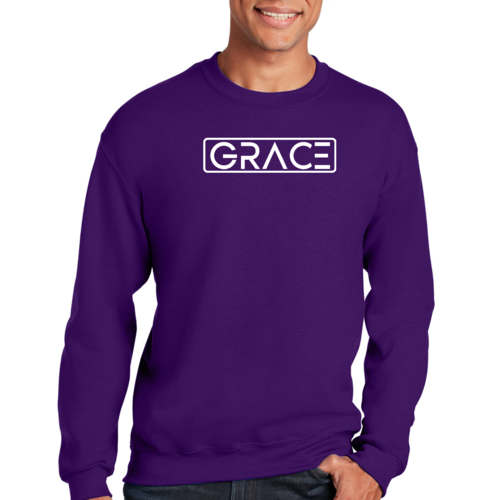 Adult Unisex Long Sleeve Sweatshirt, Grace Christian Inspiration Word