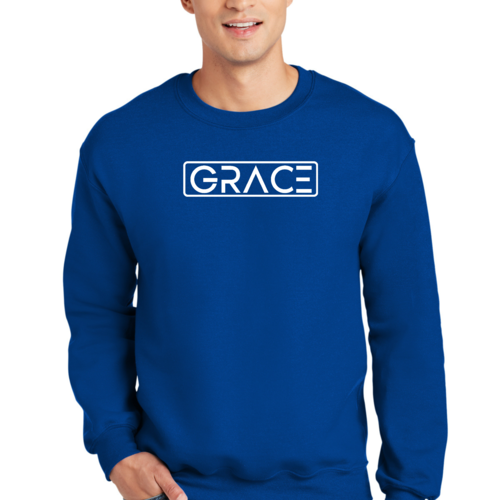 Adult Unisex Long Sleeve Sweatshirt, Grace Christian Inspiration Word