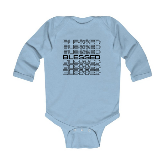 Infant Long Sleeve Graphic T-shirt Stacked Blessed Print