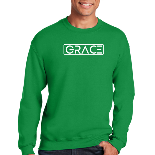 Adult Unisex Long Sleeve Sweatshirt, Grace Christian Inspiration Word